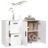 Aparador de madera contrachapada blanco 100x33x59,5