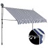 Toldo manual retráctil con LED azul y blanco 250