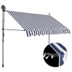 Toldo manual retráctil con LED azul y blanco 250 cm