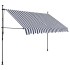 Toldo manual retráctil con LED azul y blanco 250