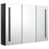 Armario de baño con espejo LED negro brillante 89x14x62