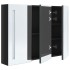 Armario de baño con espejo LED negro brillante 89x14x62