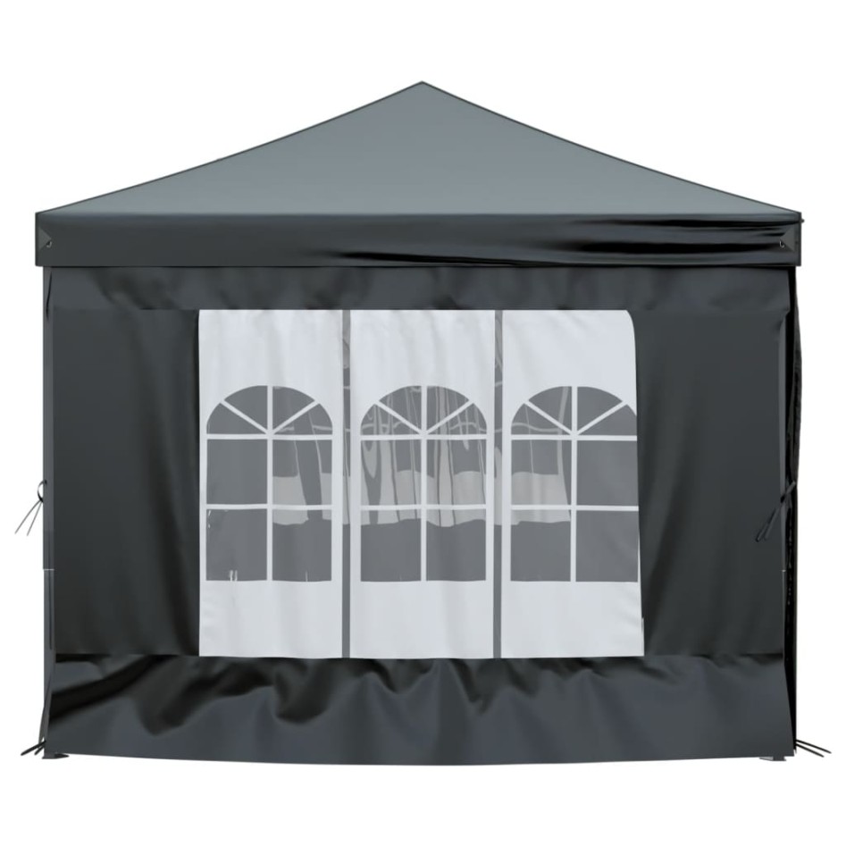 Carpa para fiestas plegable con paredes laterales negra 3x6