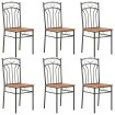 Sillas de comedor 6 unidades MDF marrón