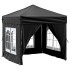 Carpa para fiestas plegable con paredes laterales negro 2x2