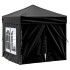 Carpa para fiestas plegable con paredes laterales negro 2x2