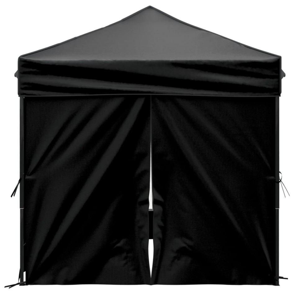 Carpa para fiestas plegable con paredes laterales negro 2x2