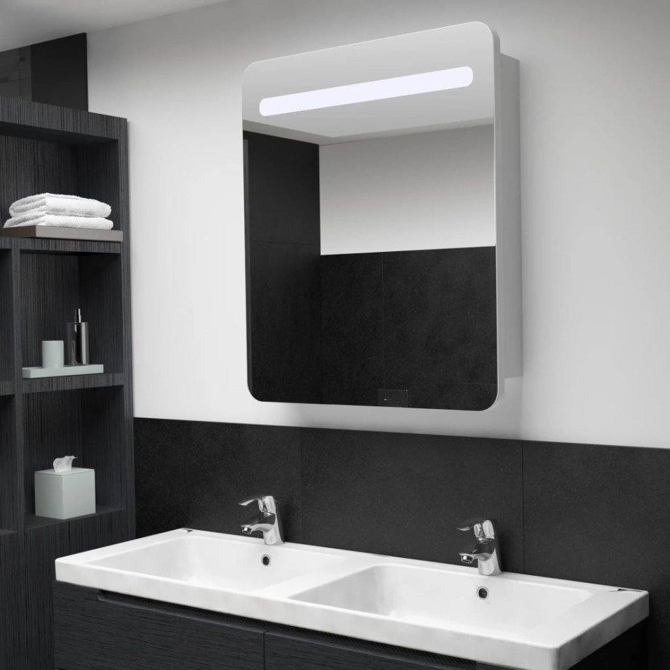 Mueble de baño con espejo LED 68x9x80