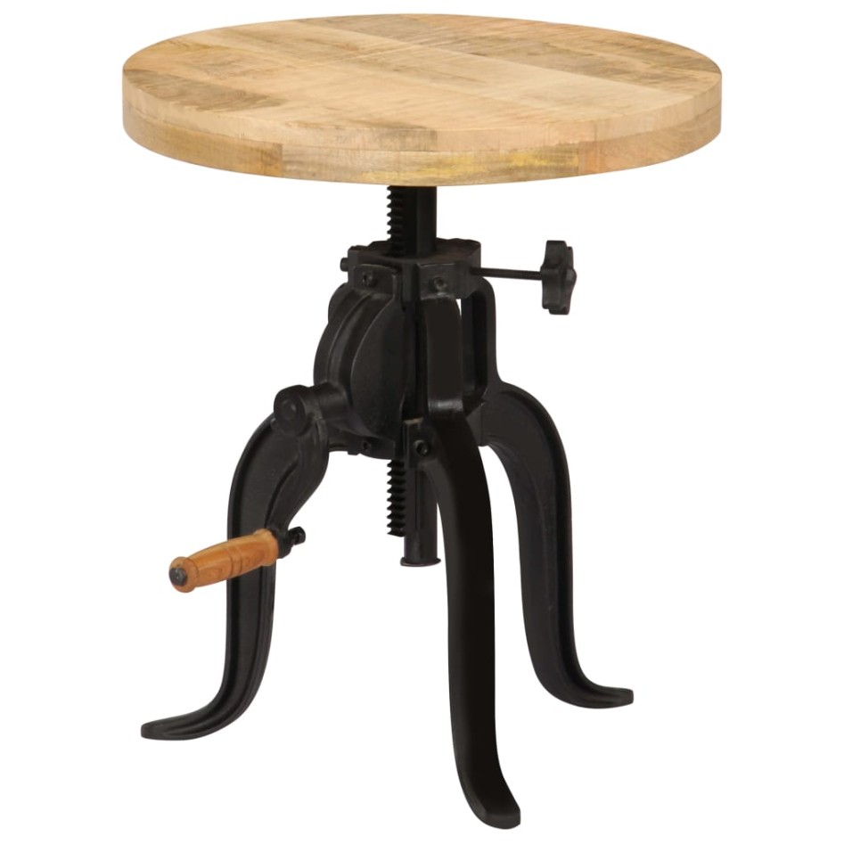 Mesa auxiliar 45x(45-62) cm madera de mango y hierro