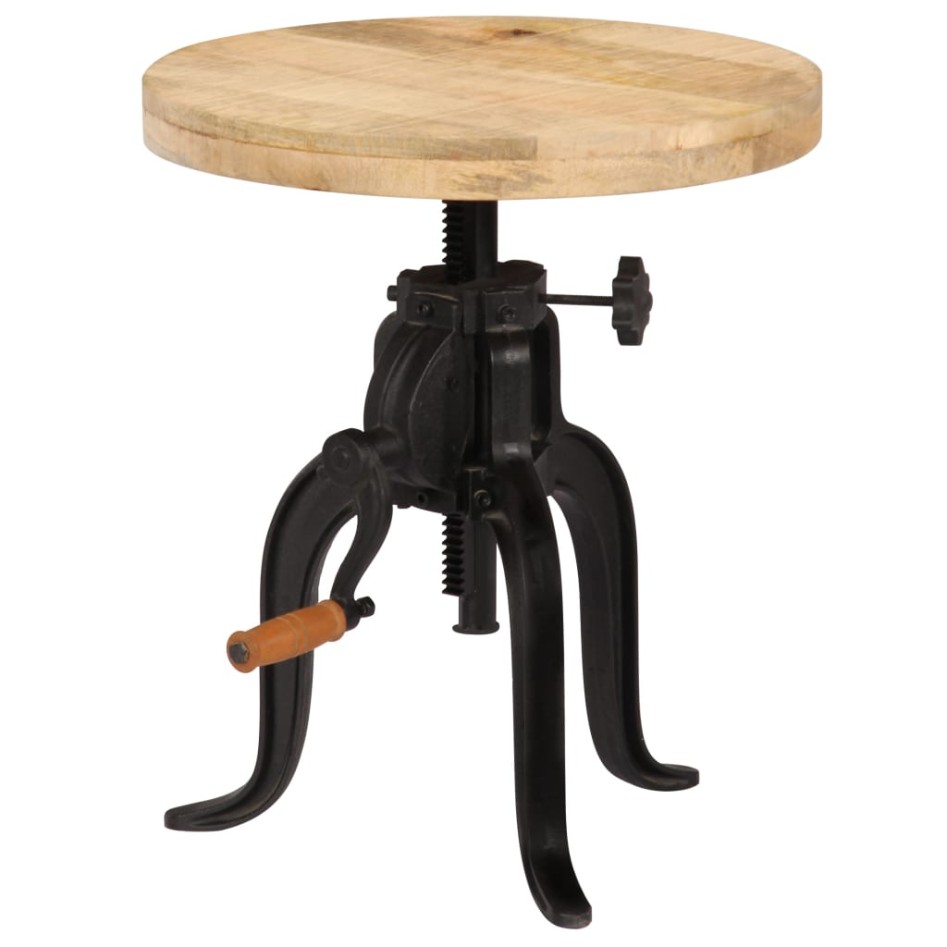 Mesa auxiliar 45x(45-62) cm madera de mango y hierro