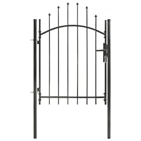 Puerta de jardín de acero negro 1x1,75