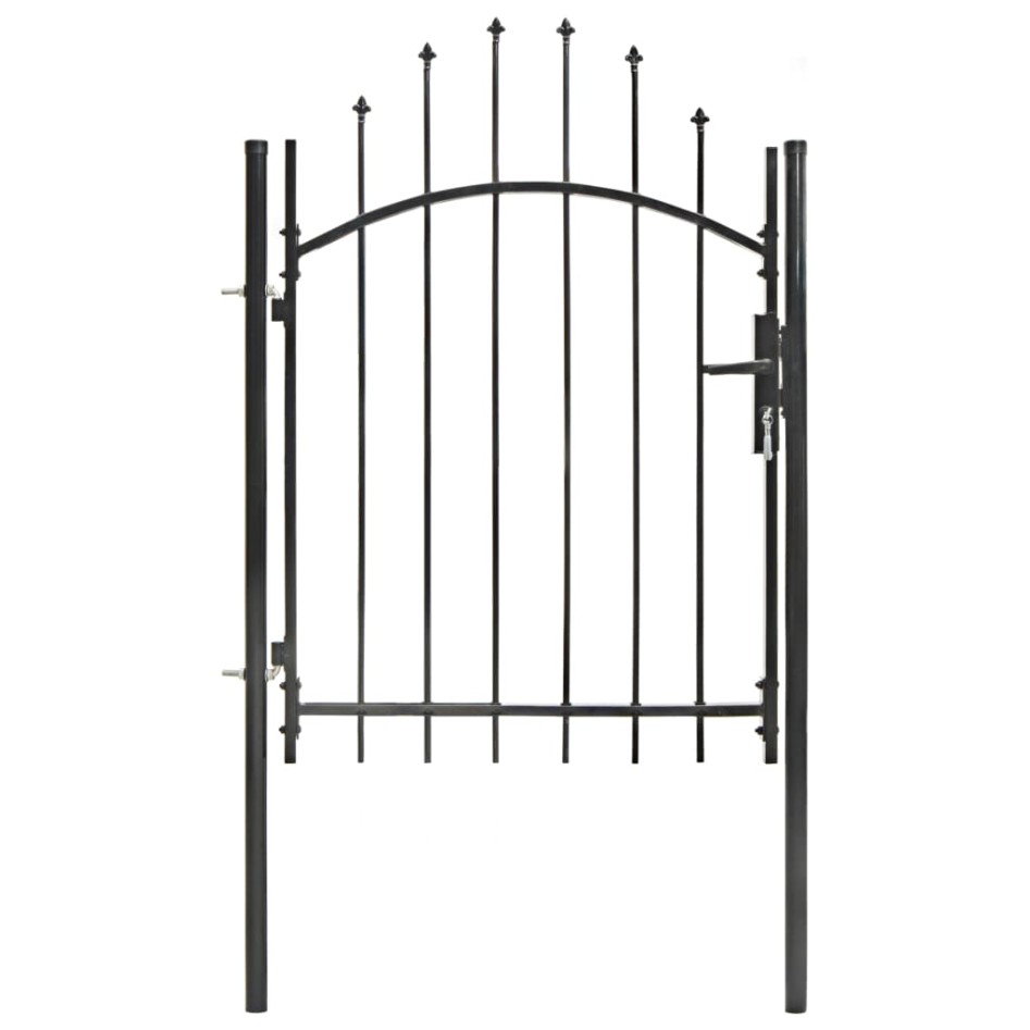Puerta de jardín de acero negro 1x1,75