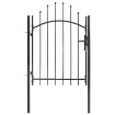 Puerta de jardín de acero negro 1x1,75 m