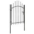 Puerta de jardín de acero negro 1x1,75