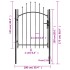 Puerta de jardín de acero negro 1x1,75