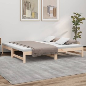 Sofá cama extraíble madera maciza de pino 2x(75x190)