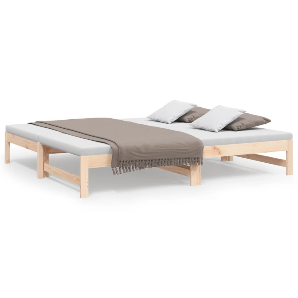 Sofá cama extraíble madera maciza de pino 2x(75x190)