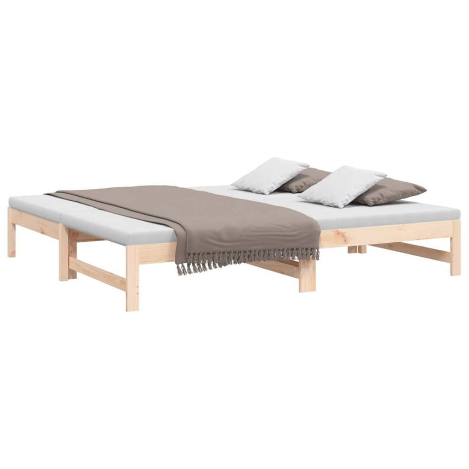 Sofá cama extraíble madera maciza de pino 2x(75x190)