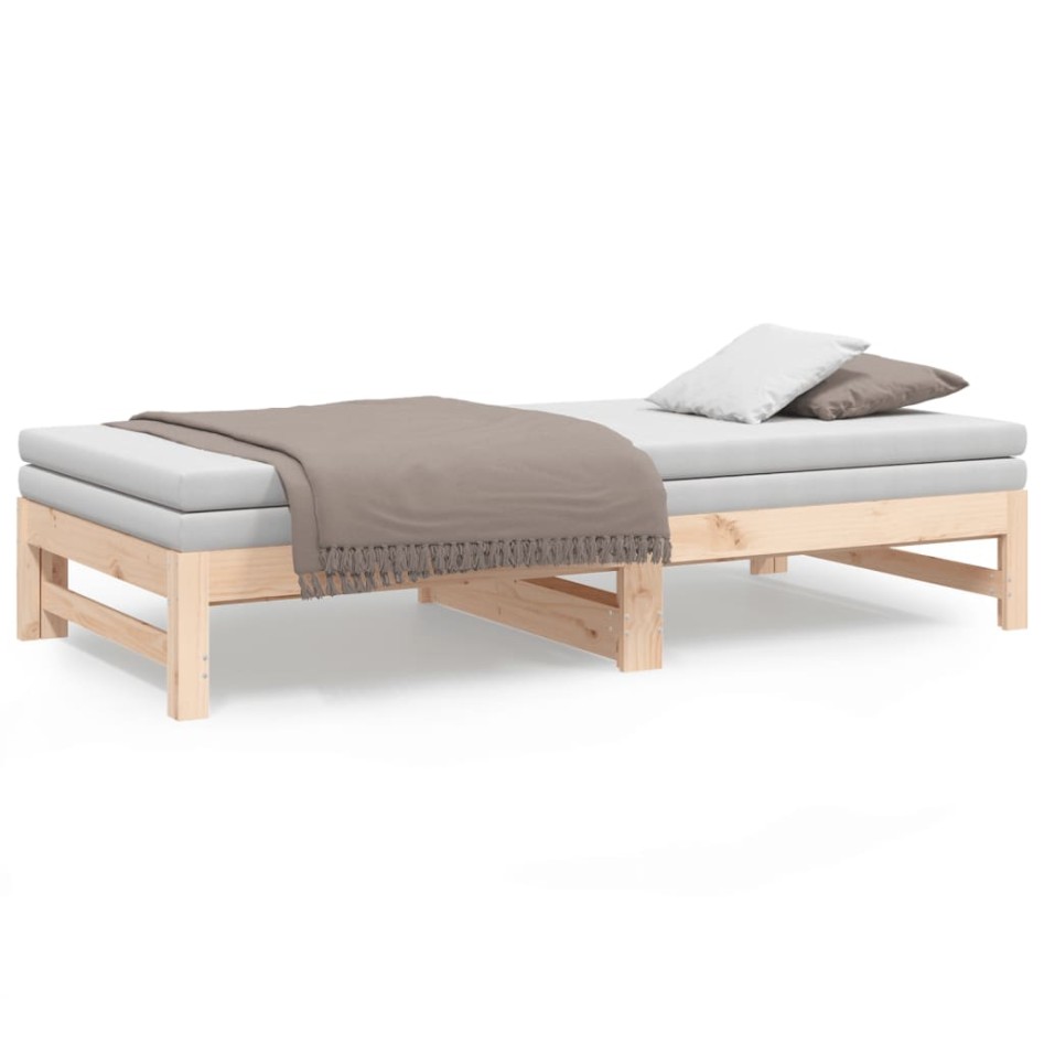Sofá cama extraíble madera maciza de pino 2x(75x190)