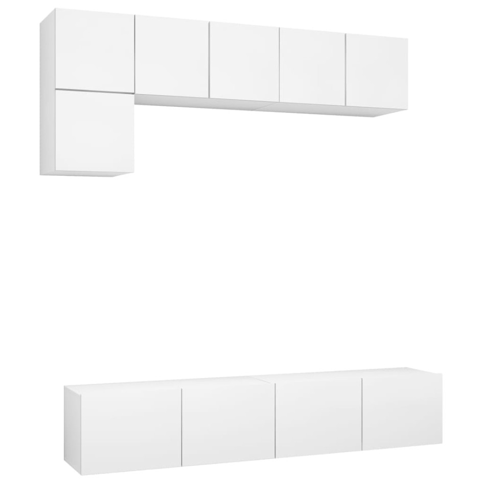 Set de muebles de salón TV 5 piezas madera de ingeniería