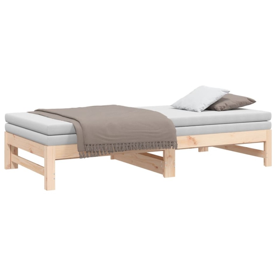 Sofá cama extraíble madera maciza de pino 2x(75x190)