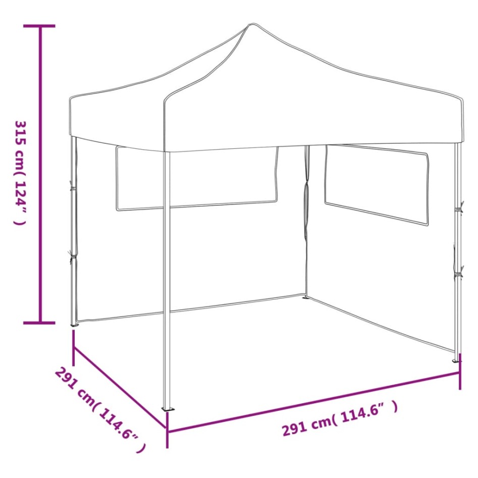 Carpa pleglable Pop-Up con 2 paredes 3x3 m