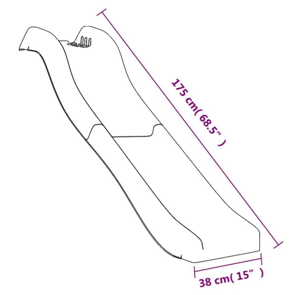 Tobogán infantil polipropileno azul 175x38x23