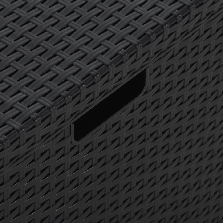 Caja de almacenaje de jardín ratán PP color grafito 60x54x41