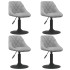 Sillas de comedor giratorias 4 unidades terciopelo gris