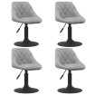 Sillas de comedor giratorias 4 unidades terciopelo gris claro