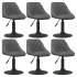 Sillas de comedor giratorias 6 unidades terciopelo gris