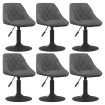 Sillas de comedor giratorias 6 unidades terciopelo gris oscuro