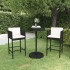 Set muebles bar jardín 3 piezas y cojines ratán sintético