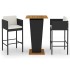 Set muebles bar jardín 3 piezas y cojines ratán sintético