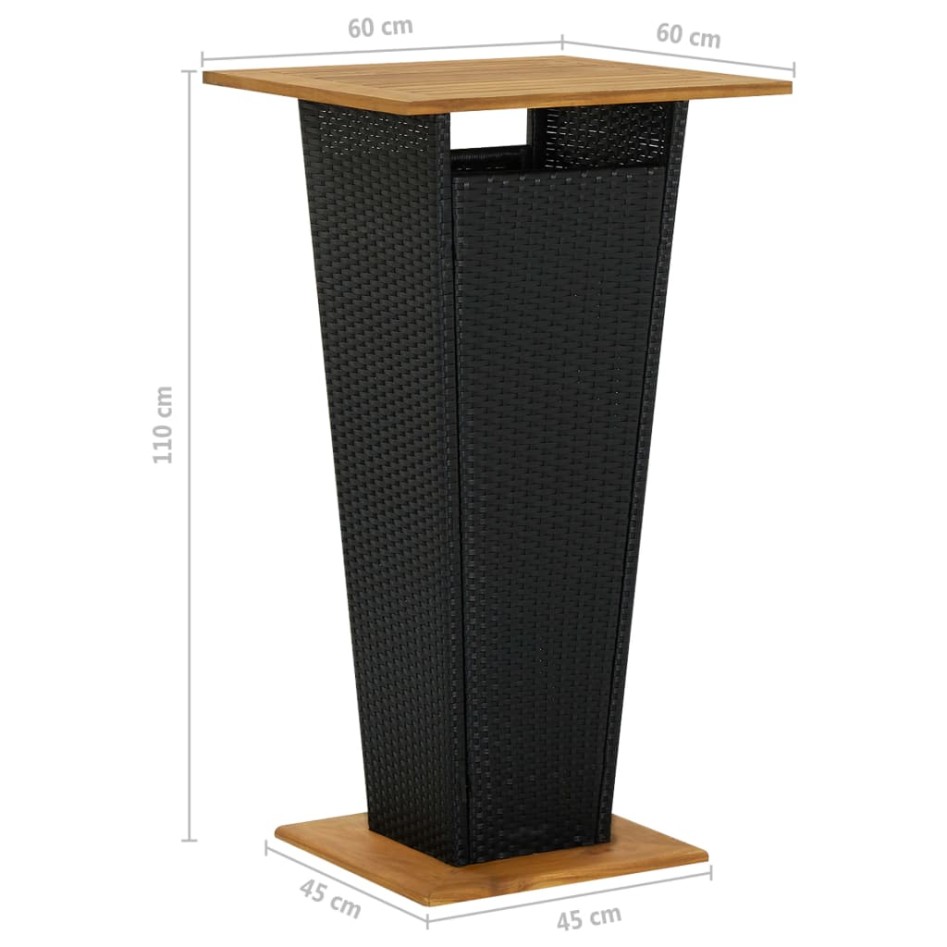 Set muebles bar jardín 3 piezas y cojines ratán sintético