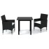 Set comedor de jardín 3 pzas con cojines ratán sintético