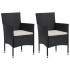 Set comedor de jardín 3 pzas con cojines ratán sintético