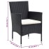 Set comedor de jardín 3 pzas con cojines ratán sintético