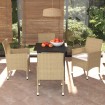 Juego muebles jardín 5 pzas con cojines ratán sintético beige