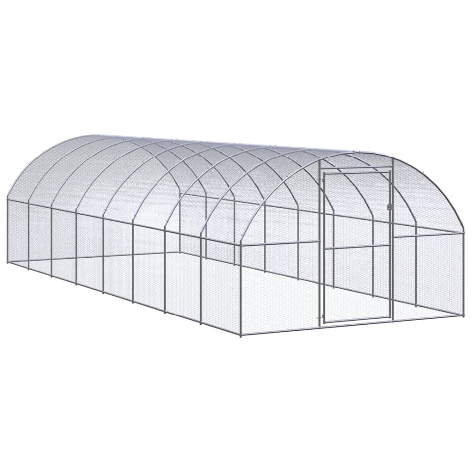 Gallinero de exterior de acero galvanizado 3x8x2