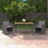 Set de comedor jardín 3 piezas con cojines ratán sintético