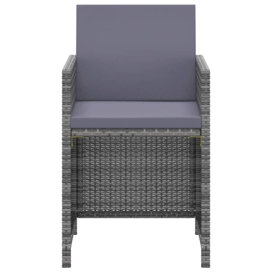 Set de comedor jardín 3 piezas con cojines ratán sintético