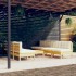 Muebles de jardín 8 piezas cojines madera de pino color