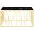 Mesa de centro de acero inoxidable y vidrio dorada 80x80x40