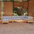 Juego de muebles de jardín 8 pzas y cojines madera maciza