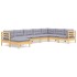 Juego de muebles de jardín 8 pzas y cojines madera maciza