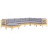 Juego de muebles de jardín 8 pzas y cojines madera maciza