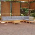 Juego de muebles de jardín 8 pzas y cojines madera maciza