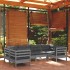 Juego de muebles de jardín 6 pzas y cojines madera pino