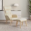 Sillón de relax con taburete tela color crema